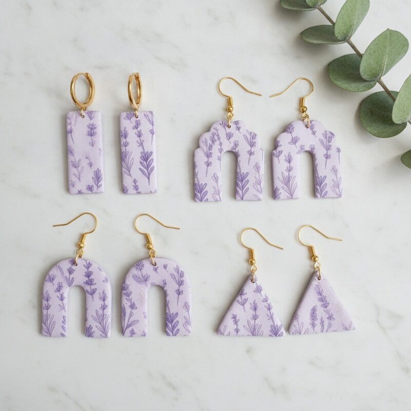 Grančice lavande · Lavanda – primer minđuša