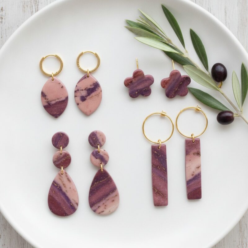 Lapis lazuli · Bordo – primer minđuša