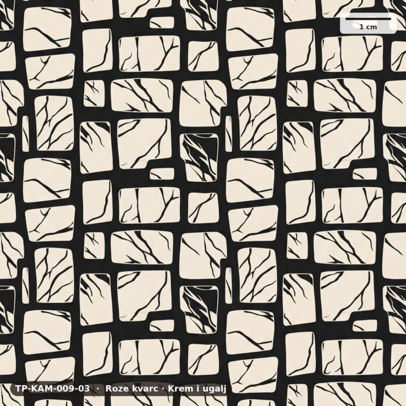 Roze kvarc · Krem i ugalj – TP-KAM-009-03