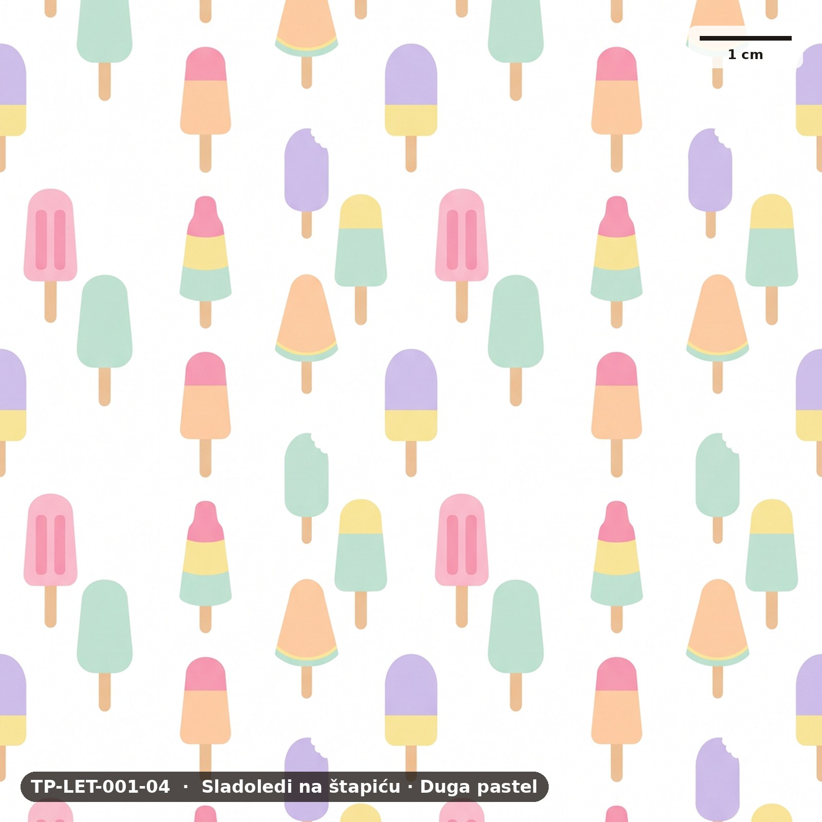 Sladoledi na štapiću · Duga pastel – TP-LET-001-04