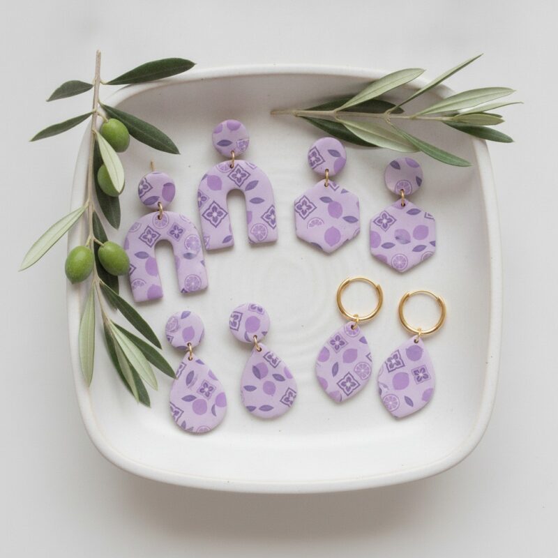Limuni i pločice · Lavanda – primer minđuša