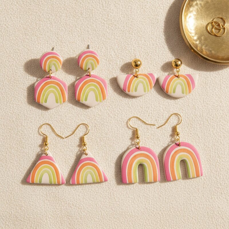 Pastel duge · Neon pop – primer minđuša